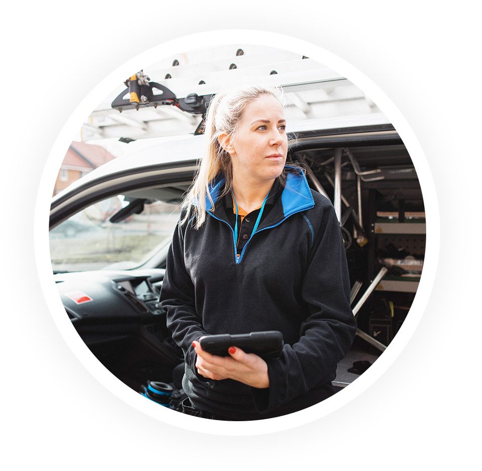 female field engineer with tablet