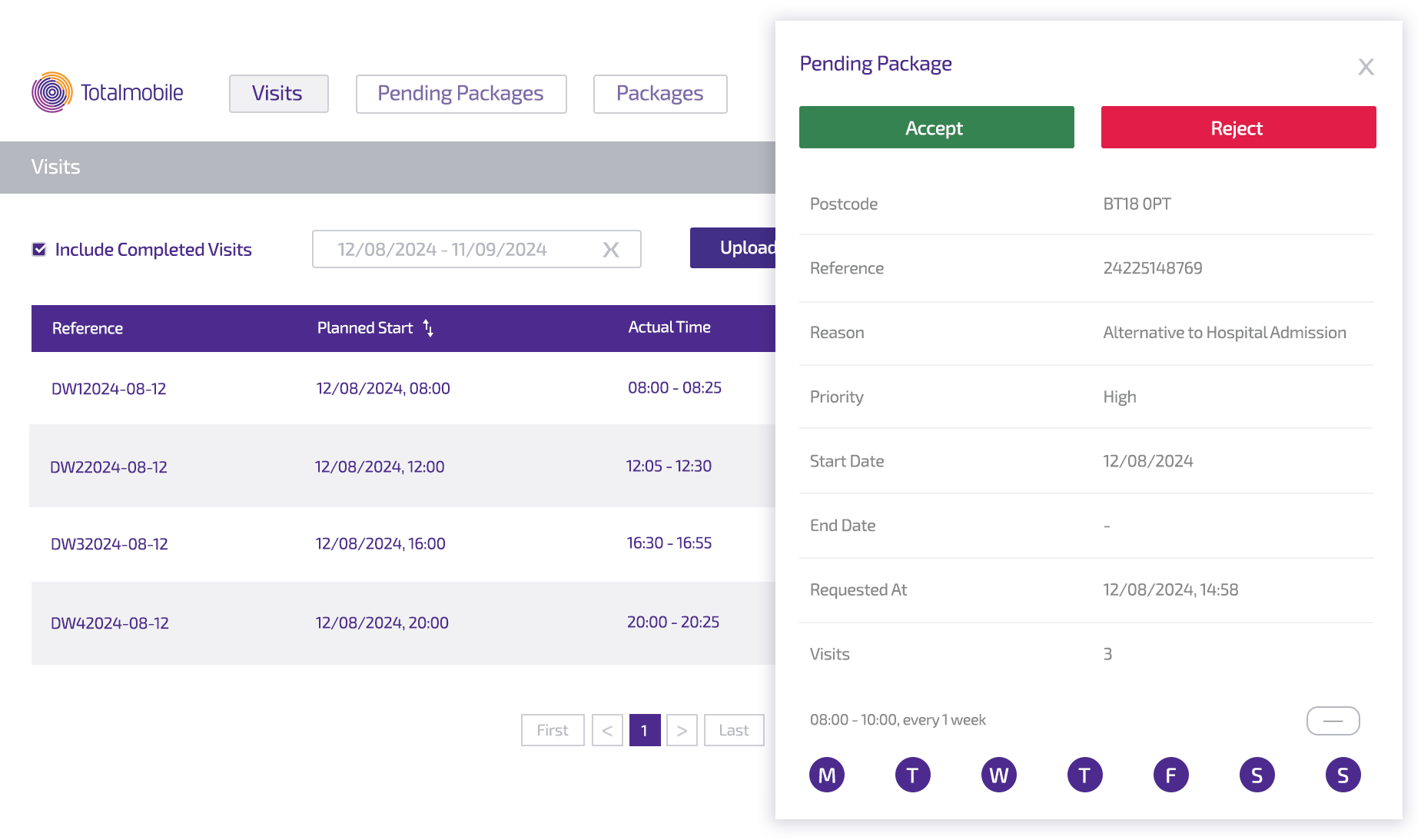 Provider Portal solution screen.